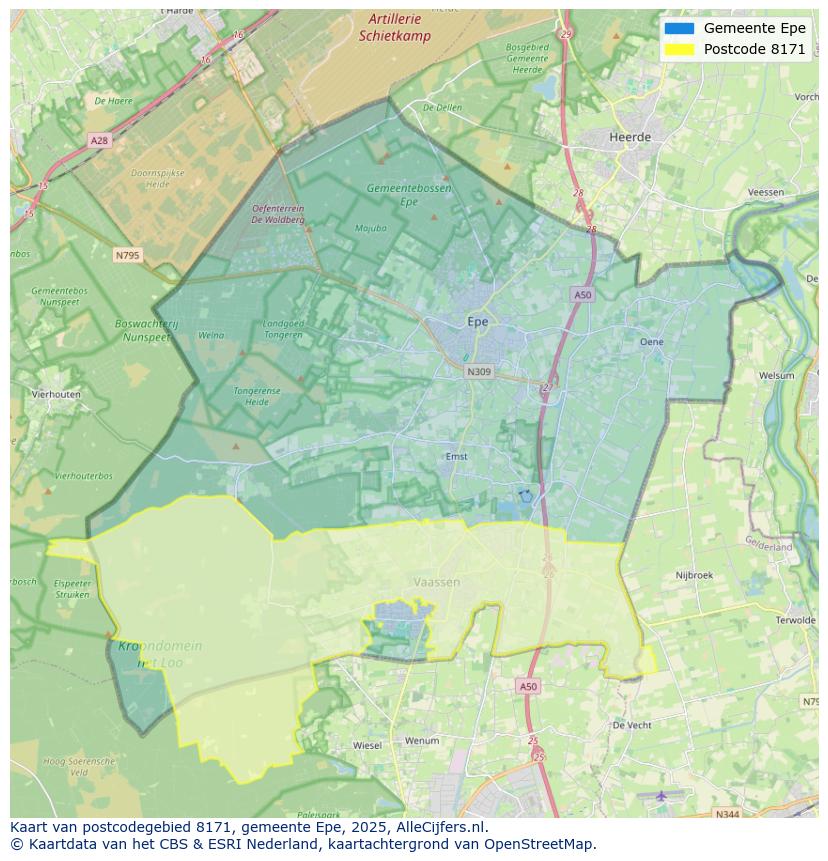 Afbeelding van het postcodegebied 8171 op de kaart.