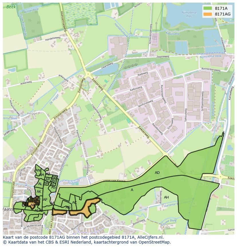 Afbeelding van het postcodegebied 8171 AG op de kaart.
