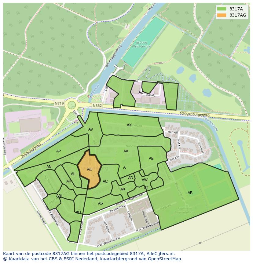 Afbeelding van het postcodegebied 8317 AG op de kaart.