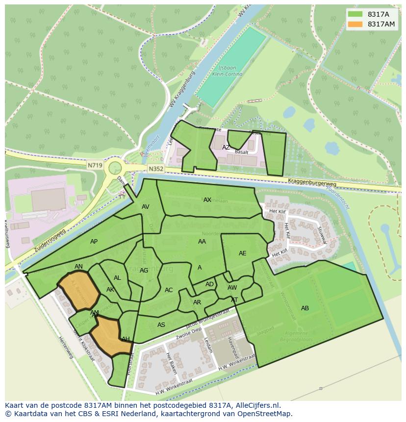 Afbeelding van het postcodegebied 8317 AM op de kaart.