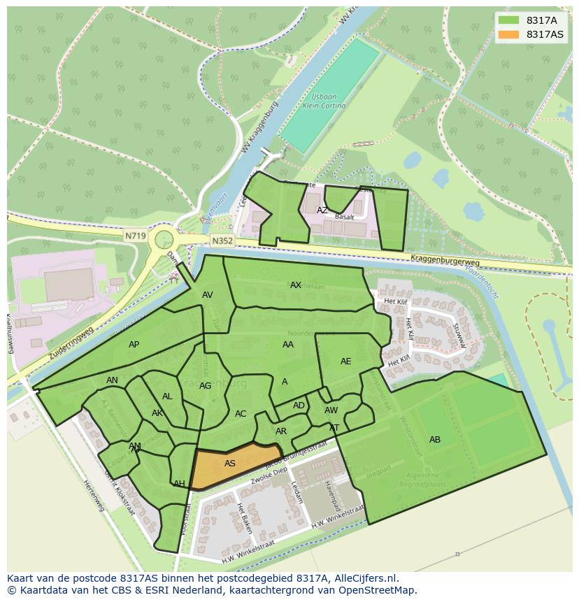 Afbeelding van het postcodegebied 8317 AS op de kaart.