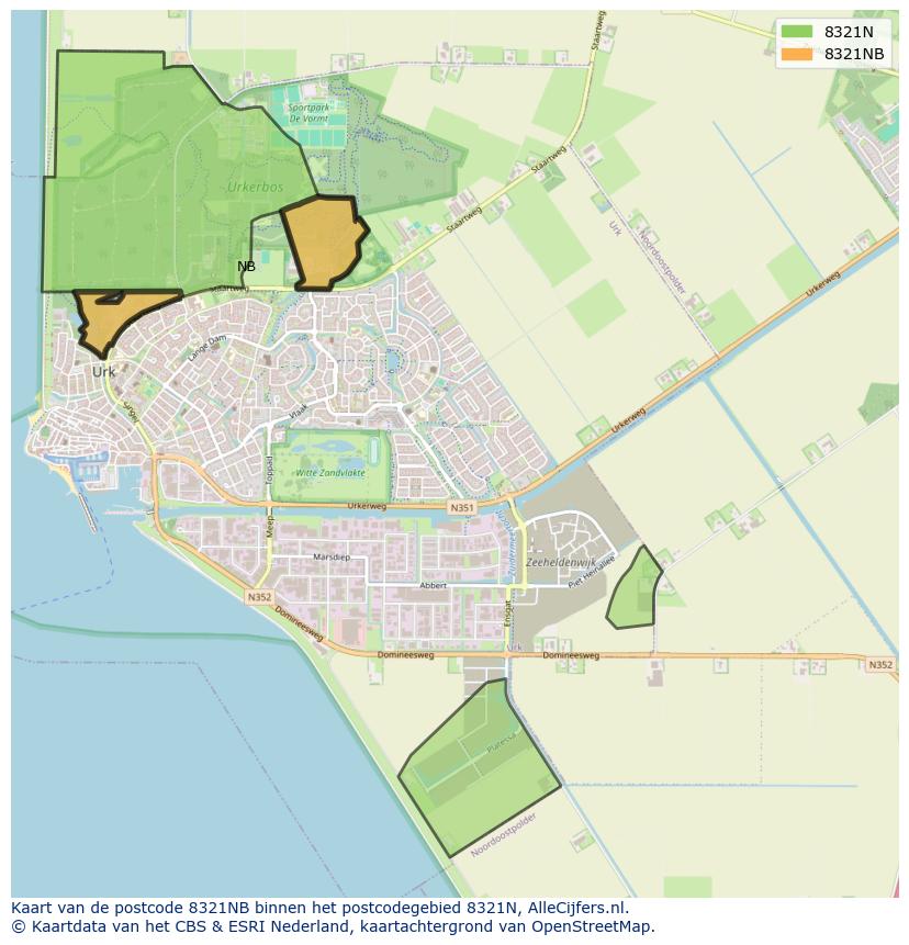 Afbeelding van het postcodegebied 8321 NB op de kaart.