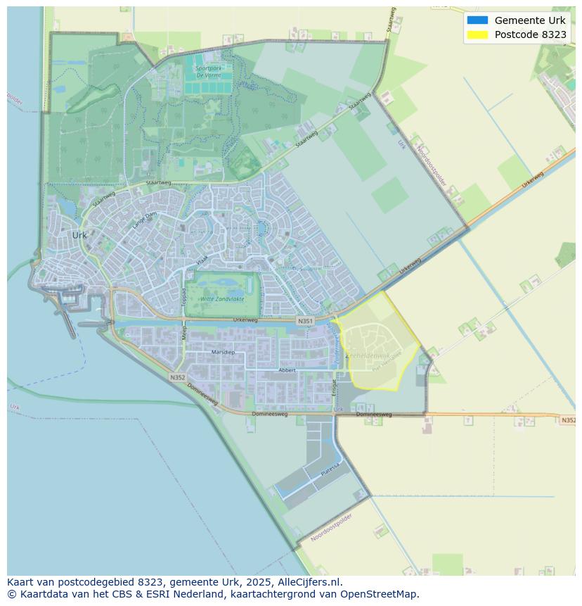 Afbeelding van het postcodegebied 8323 AA op de kaart.