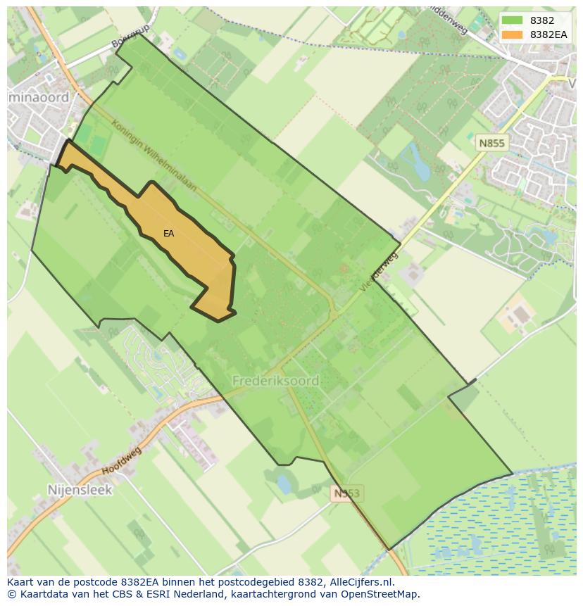 Afbeelding van het postcodegebied 8382 EA op de kaart.