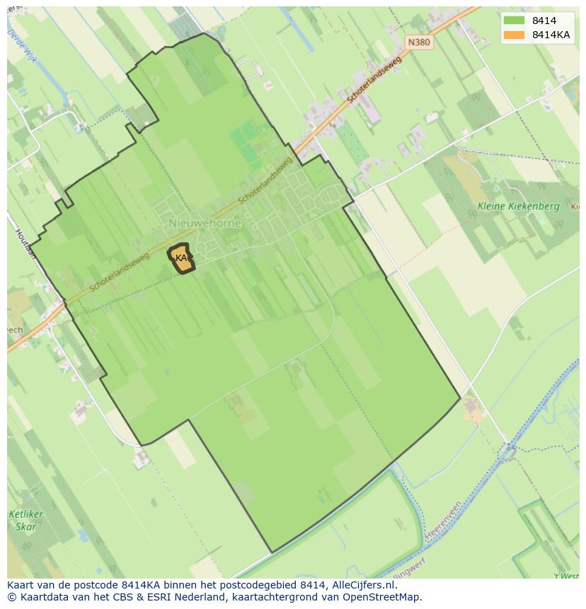 Afbeelding van het postcodegebied 8414 KA op de kaart.