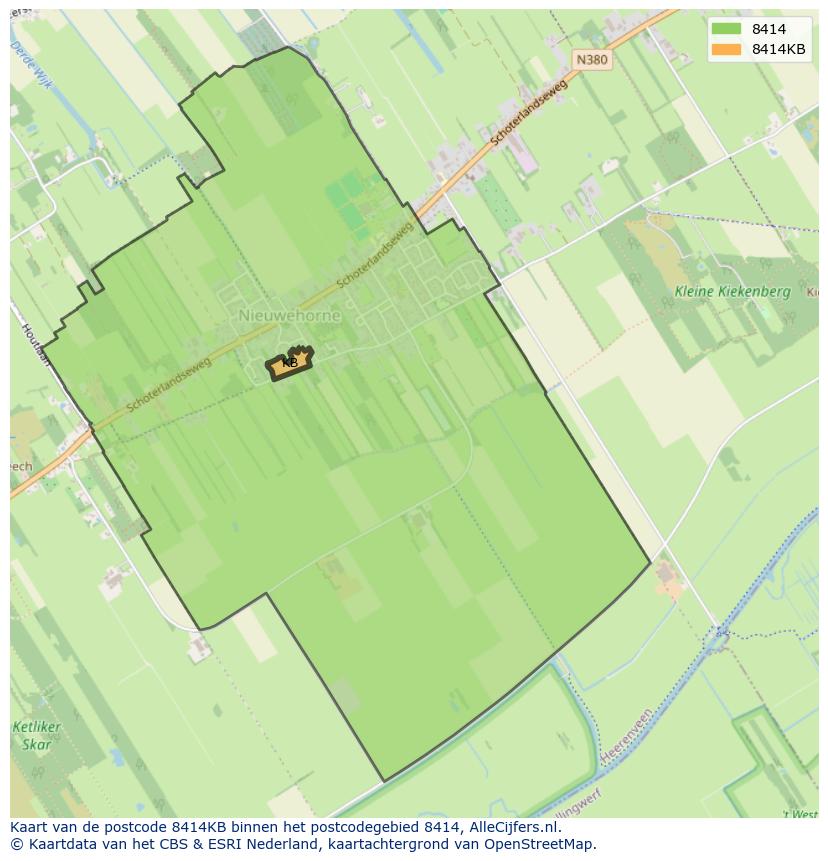 Afbeelding van het postcodegebied 8414 KB op de kaart.