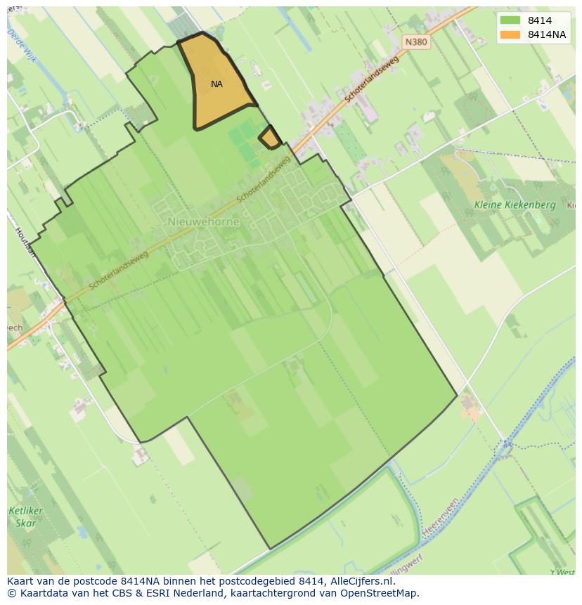 Afbeelding van het postcodegebied 8414 NA op de kaart.
