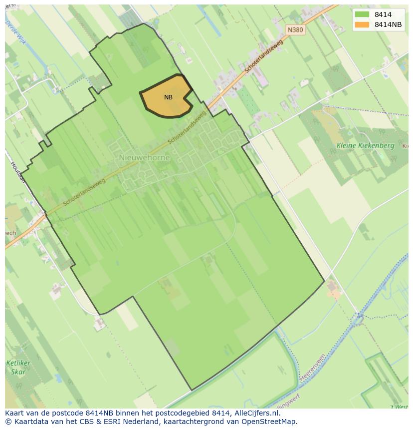Afbeelding van het postcodegebied 8414 NB op de kaart.