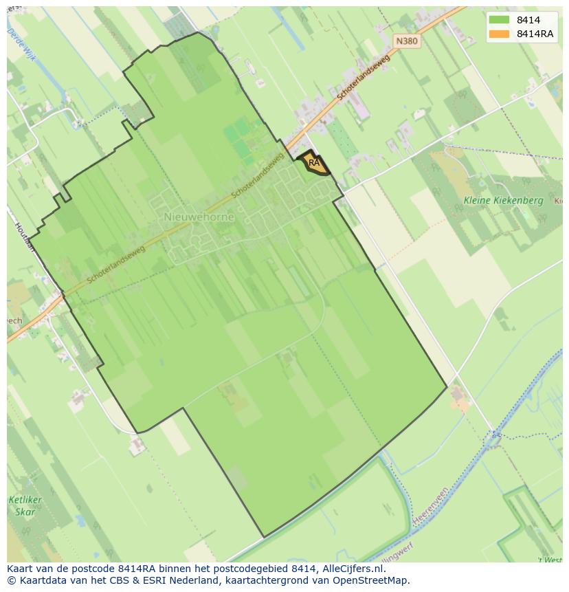 Afbeelding van het postcodegebied 8414 RA op de kaart.