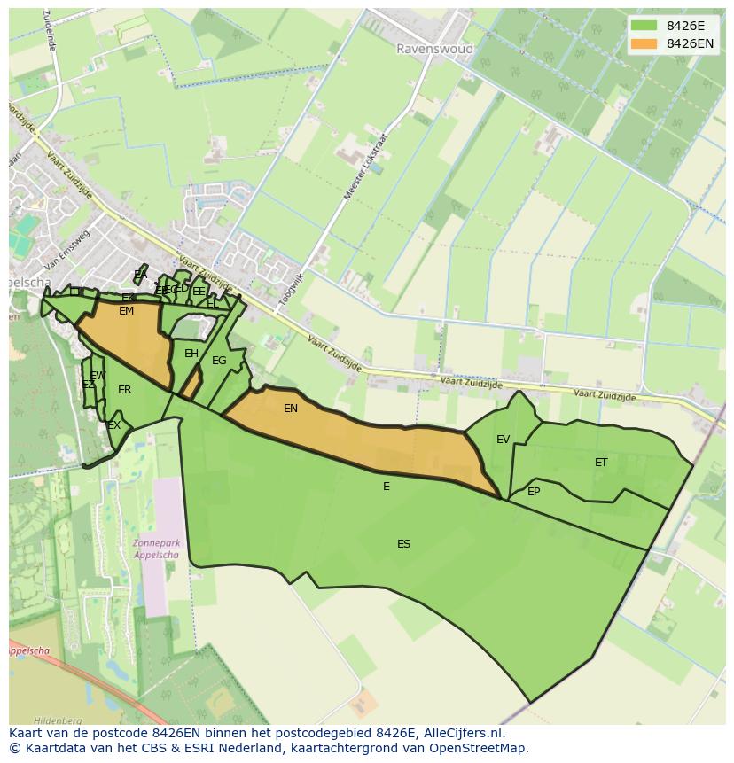 Afbeelding van het postcodegebied 8426 EN op de kaart.