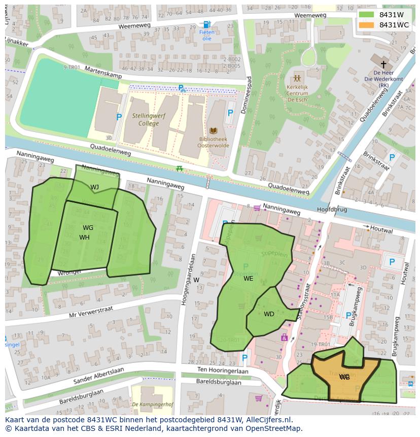 Afbeelding van het postcodegebied 8431 WC op de kaart.
