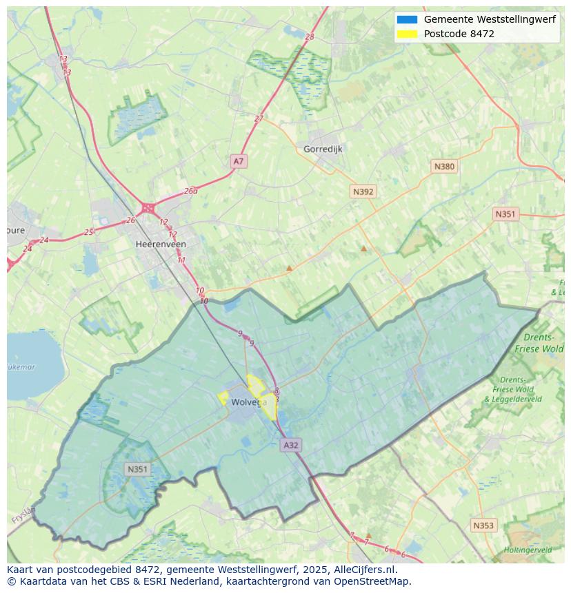 Afbeelding van het postcodegebied 8472 op de kaart.