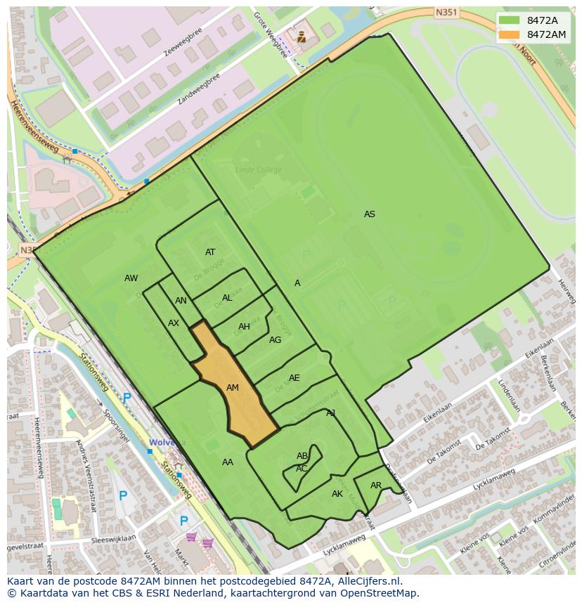 Afbeelding van het postcodegebied 8472 AM op de kaart.