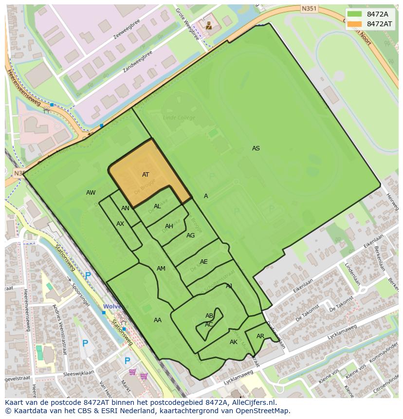 Afbeelding van het postcodegebied 8472 AT op de kaart.