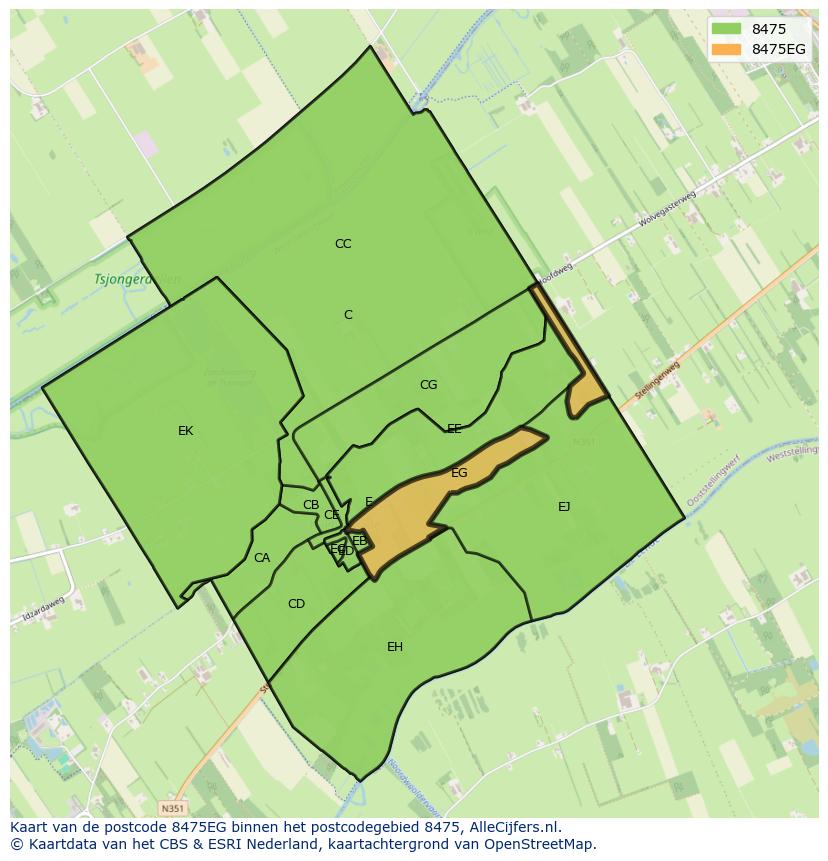 Afbeelding van het postcodegebied 8475 EG op de kaart.