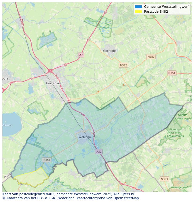 Afbeelding van het postcodegebied 8482 op de kaart.