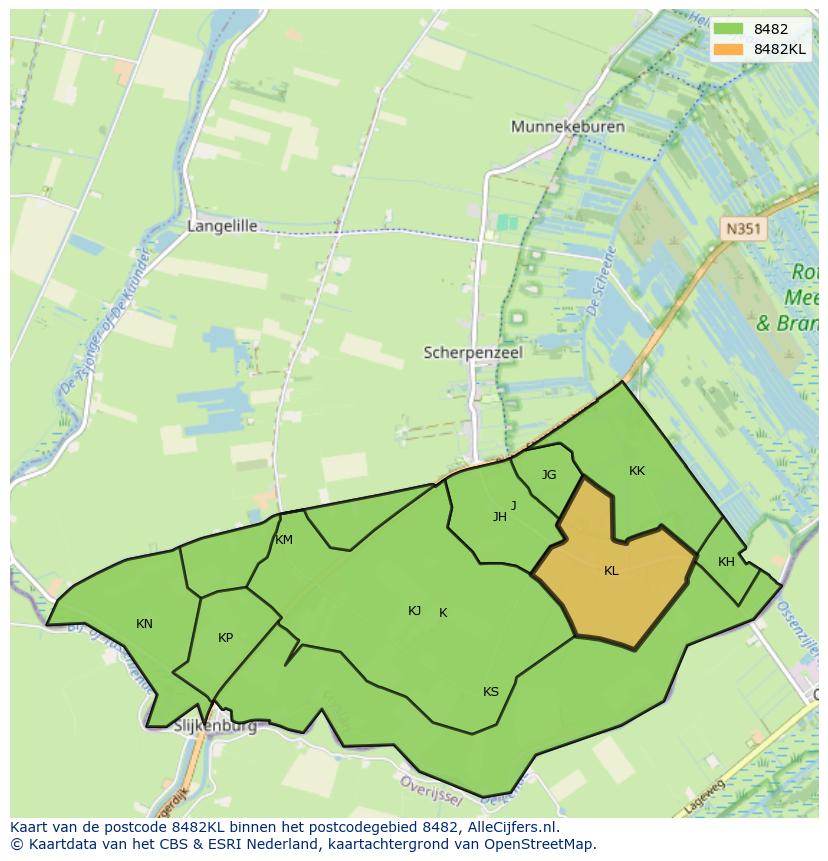 Afbeelding van het postcodegebied 8482 KL op de kaart.