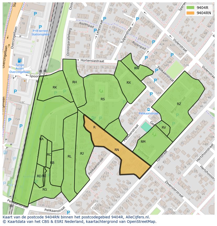 Afbeelding van het postcodegebied 9404 RN op de kaart.