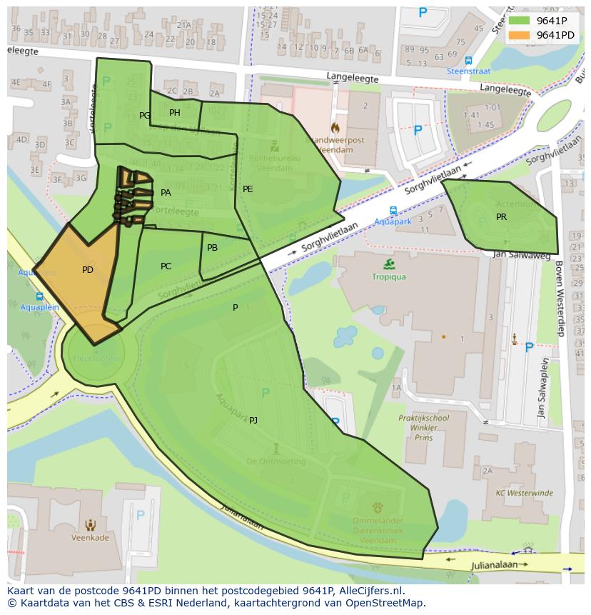 Afbeelding van het postcodegebied 9641 PD op de kaart.