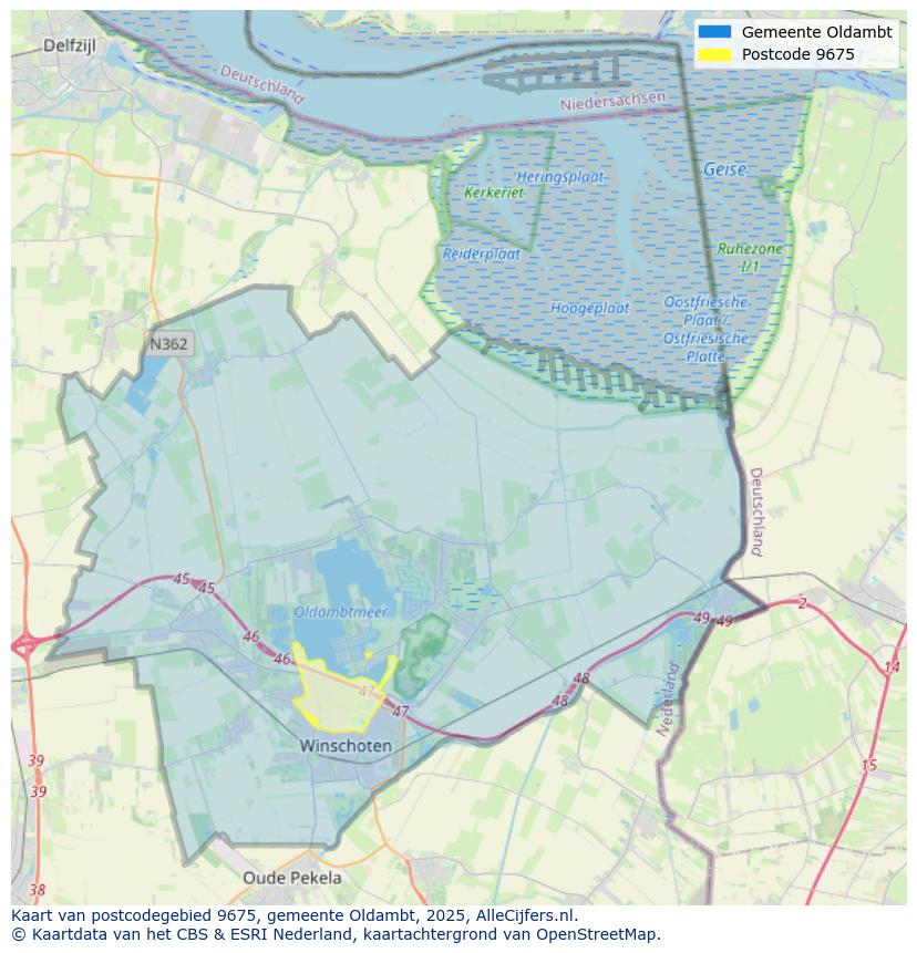 Afbeelding van het postcodegebied 9675 op de kaart.