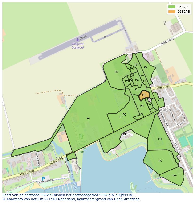 Afbeelding van het postcodegebied 9682 PE op de kaart.