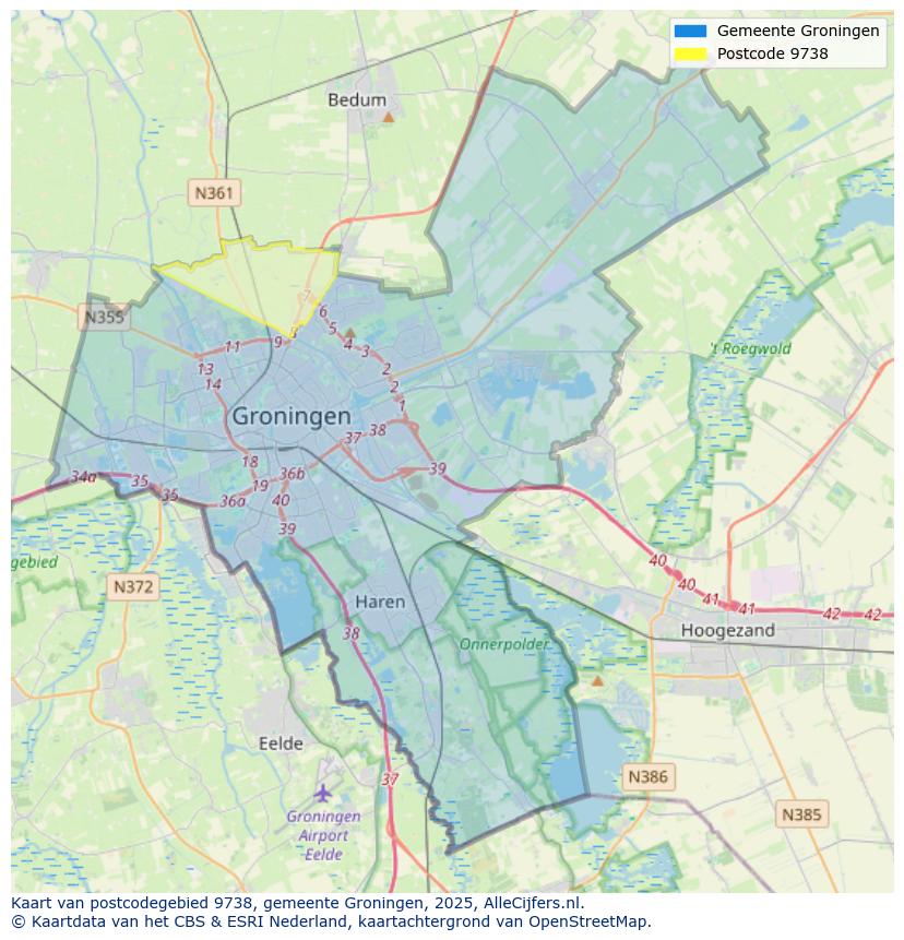Afbeelding van het postcodegebied 9738 op de kaart.
