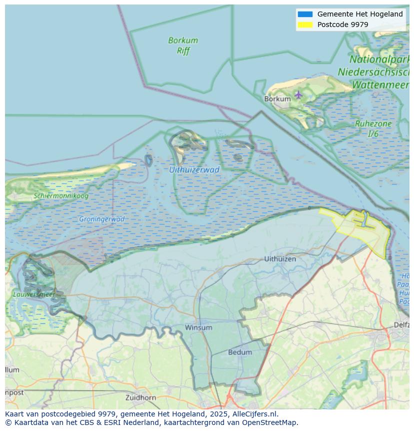 Afbeelding van het postcodegebied 9979 op de kaart.