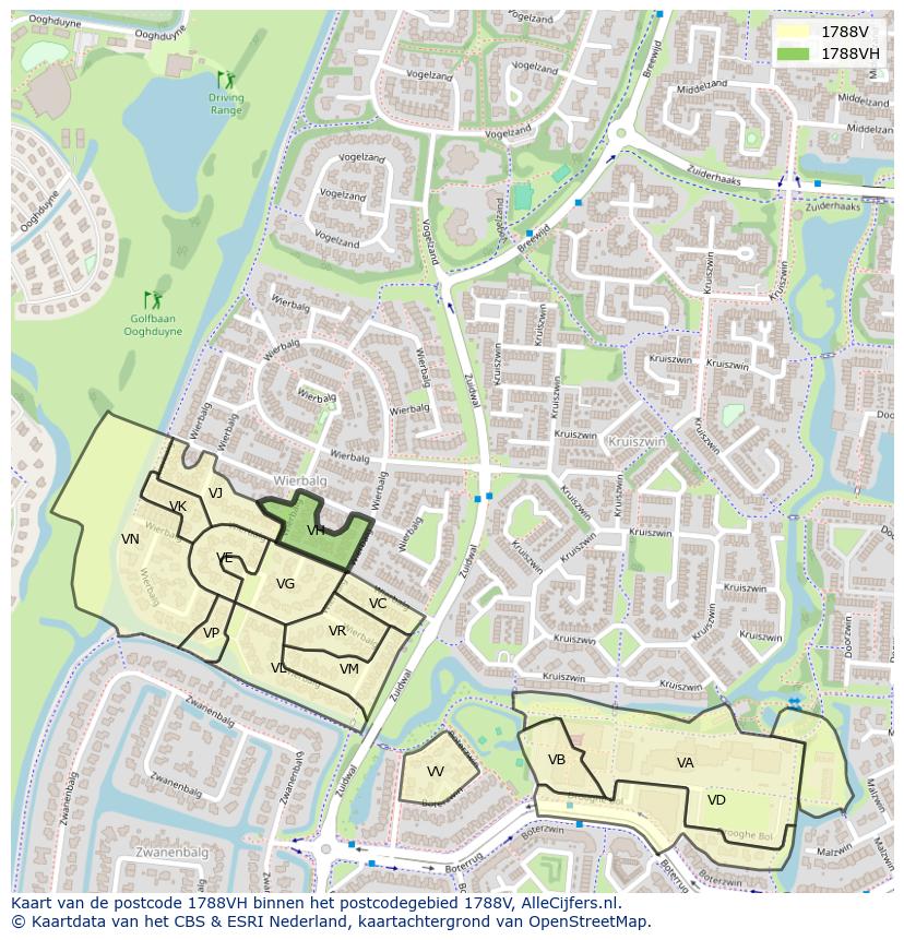 Afbeelding van het postcodegebied 1788 VH op de kaart.