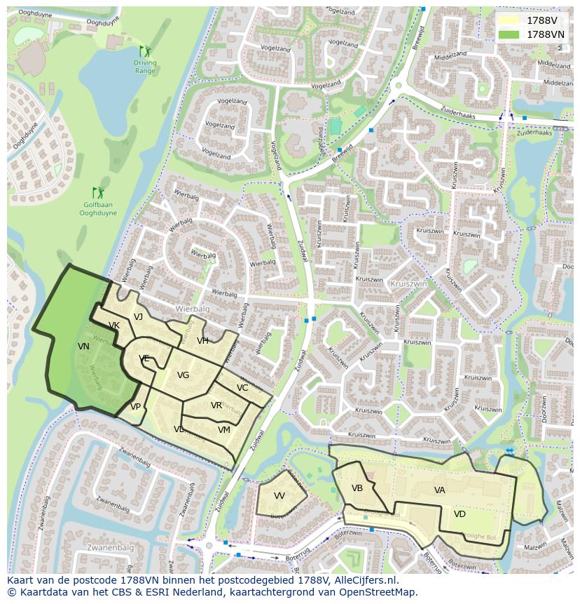 Afbeelding van het postcodegebied 1788 VN op de kaart.