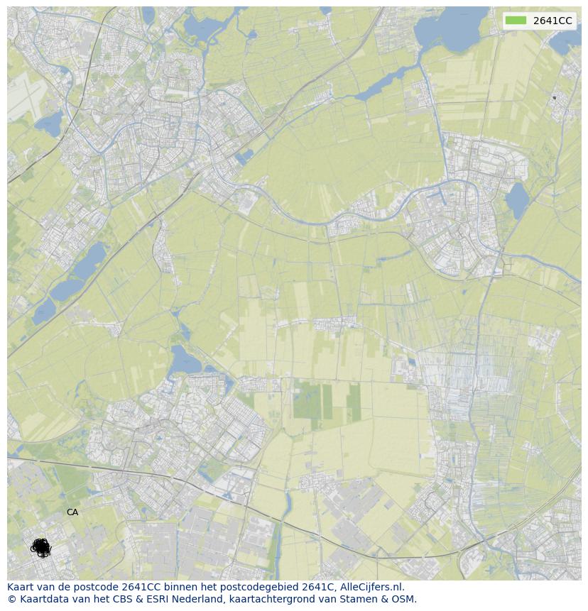 Afbeelding van het postcodegebied 2641 CC op de kaart.