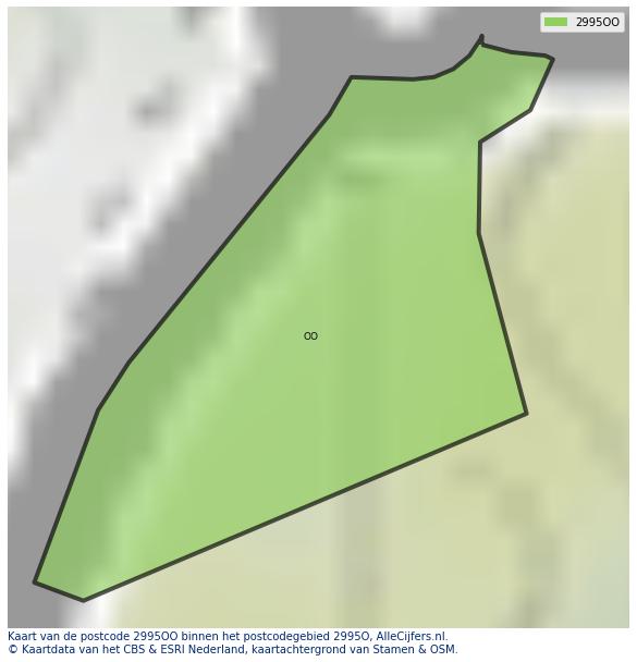 Afbeelding van het postcodegebied 2995 OO op de kaart.