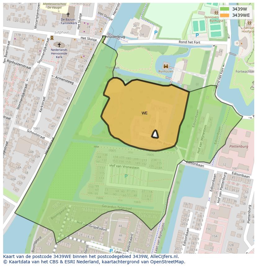 Afbeelding van het postcodegebied 3439 WE op de kaart.