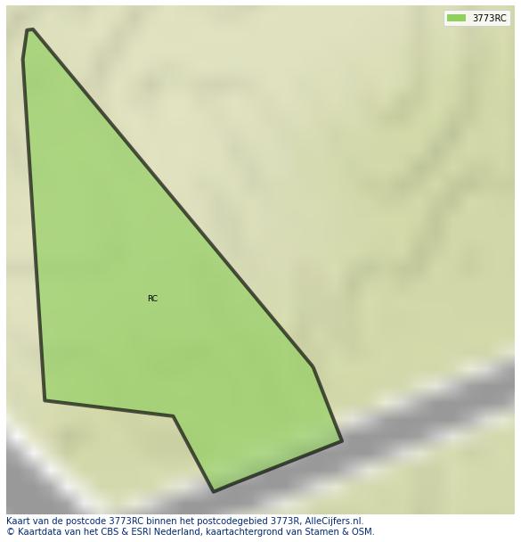 Afbeelding van het postcodegebied 3773 RC op de kaart.