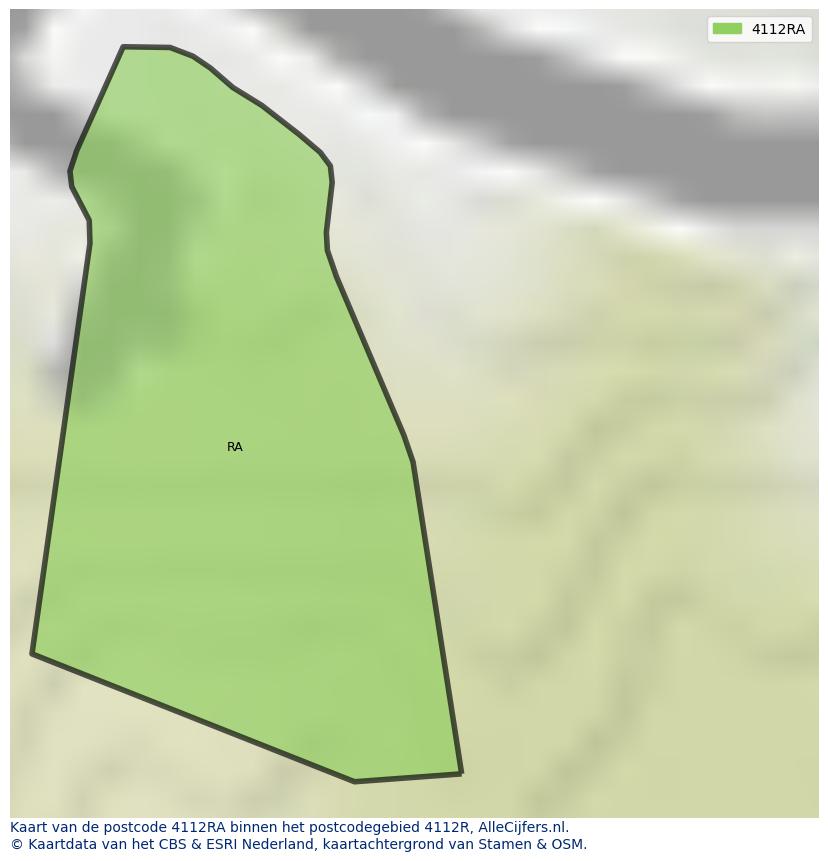 Afbeelding van het postcodegebied 4112 RA op de kaart.