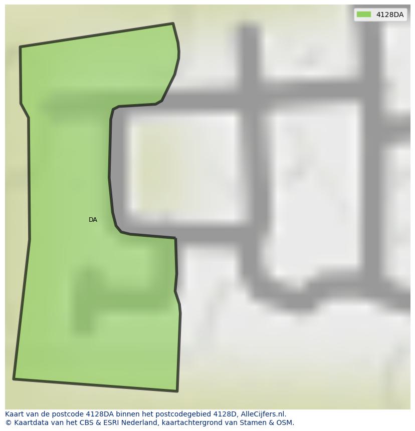 Afbeelding van het postcodegebied 4128 DA op de kaart.