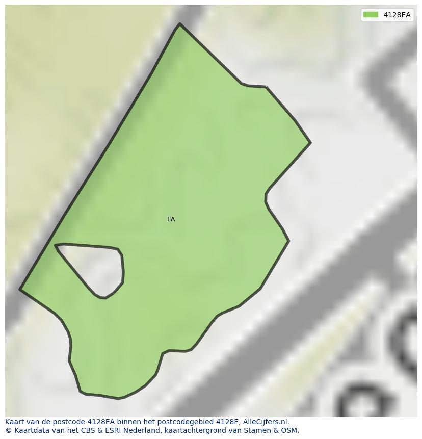 Afbeelding van het postcodegebied 4128 EA op de kaart.