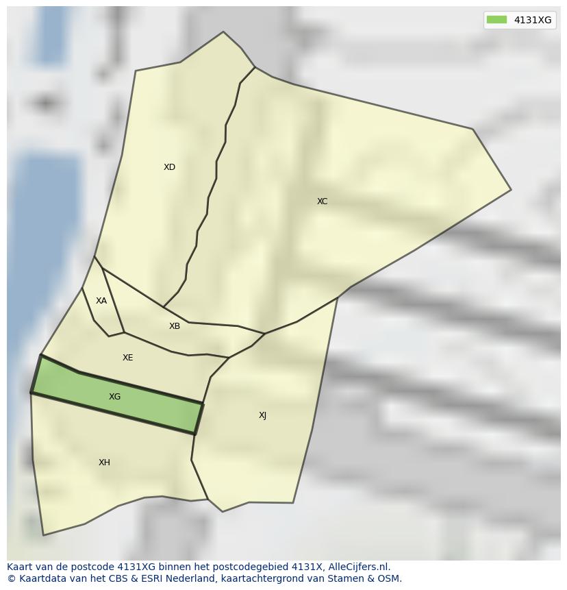 Afbeelding van het postcodegebied 4131 XG op de kaart.