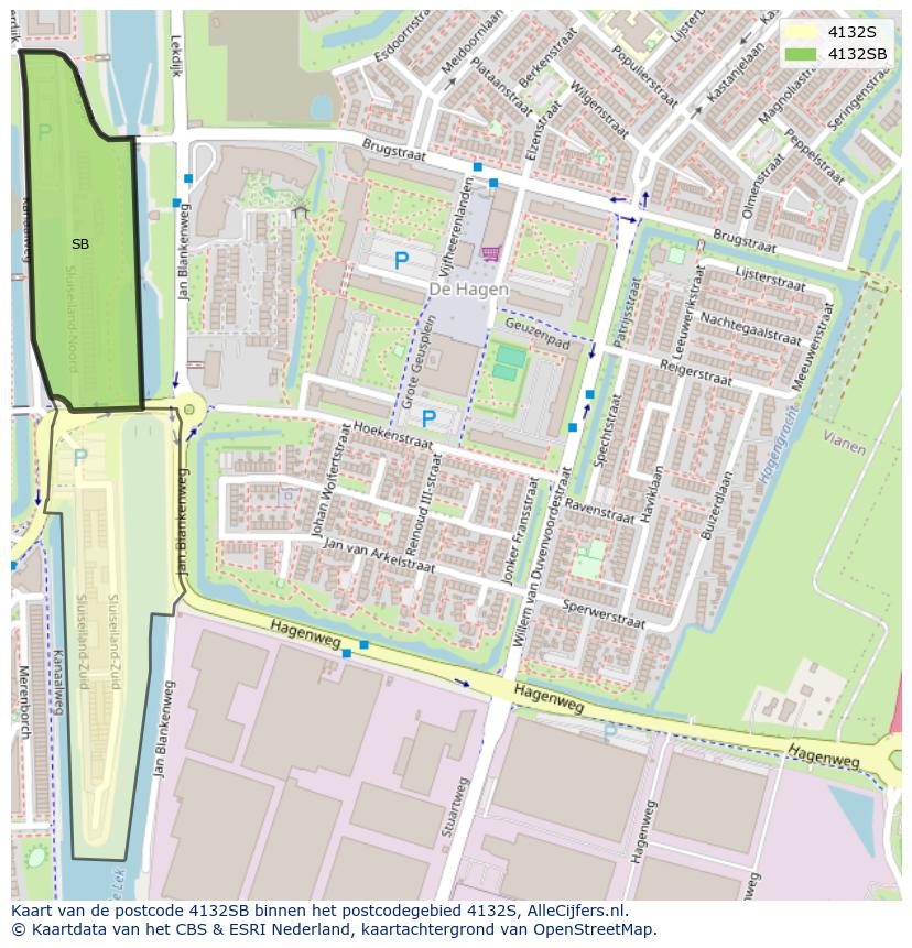Afbeelding van het postcodegebied 4132 SB op de kaart.