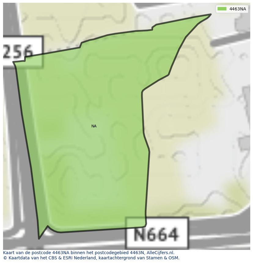 Afbeelding van het postcodegebied 4463 NA op de kaart.