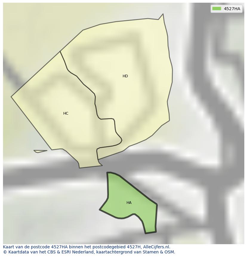 Afbeelding van het postcodegebied 4527 HA op de kaart.