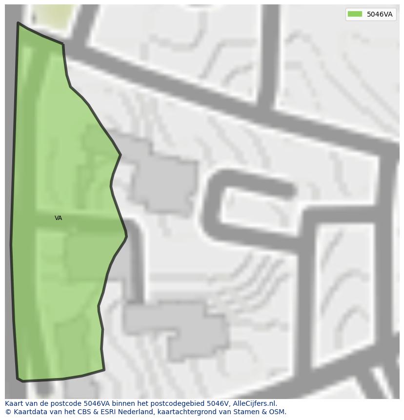 Afbeelding van het postcodegebied 5046 VA op de kaart.