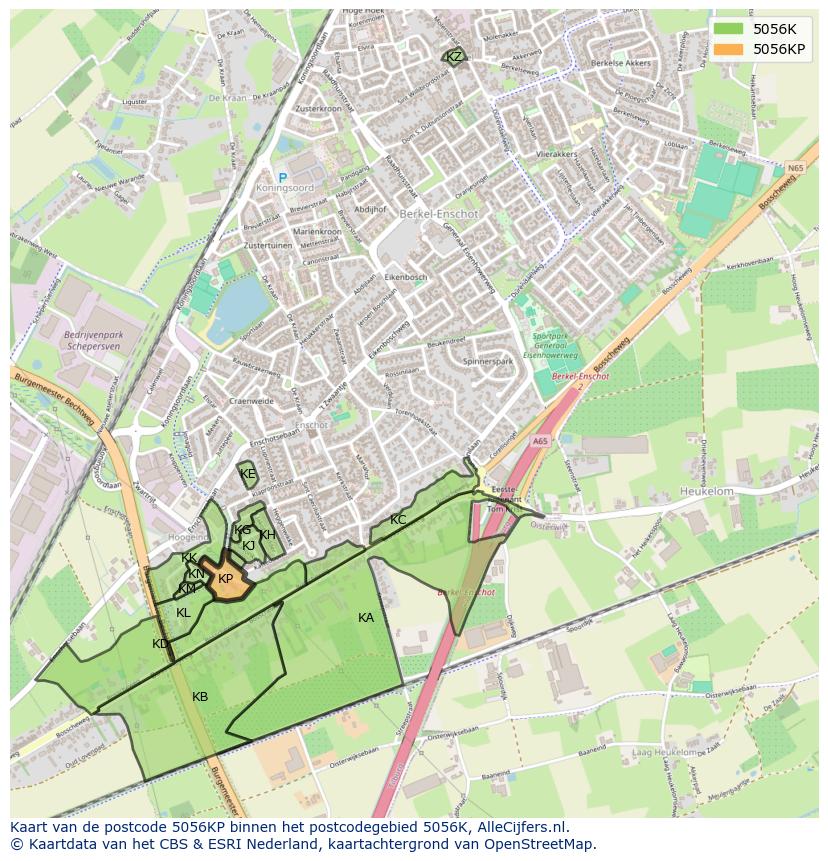 Afbeelding van het postcodegebied 5056 KP op de kaart.