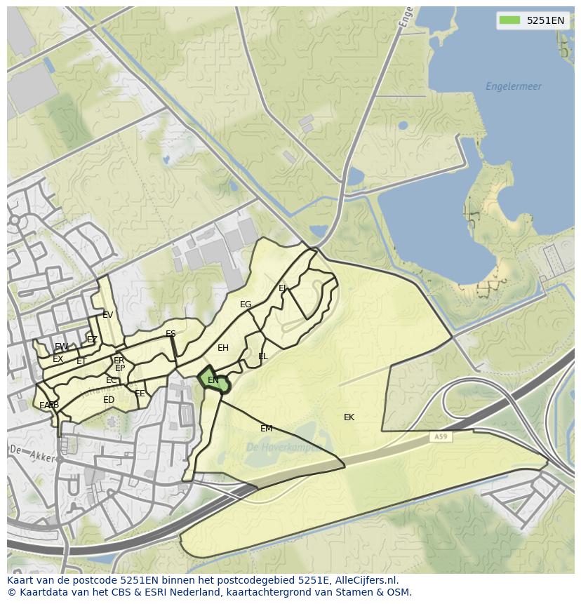 Afbeelding van het postcodegebied 5251 EN op de kaart.
