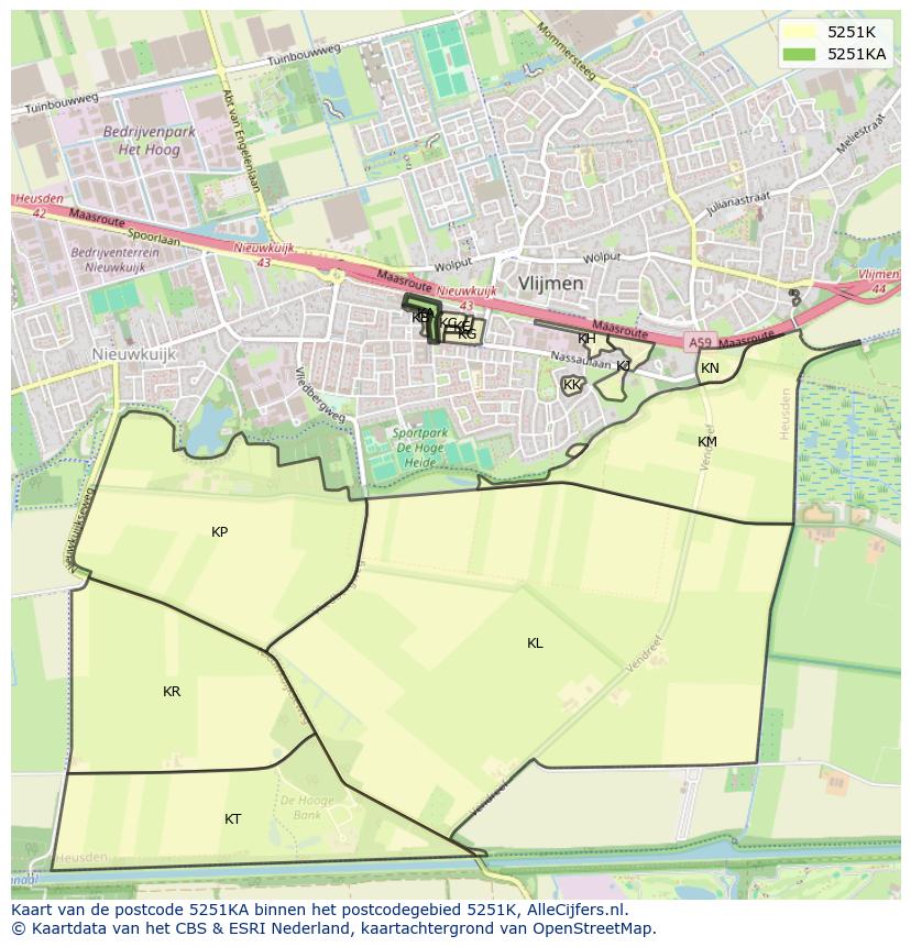 Afbeelding van het postcodegebied 5251 KA op de kaart.