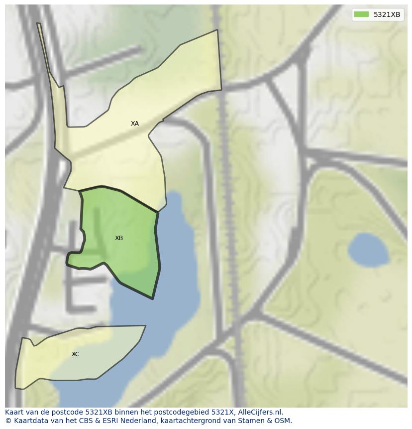 Afbeelding van het postcodegebied 5321 XB op de kaart.
