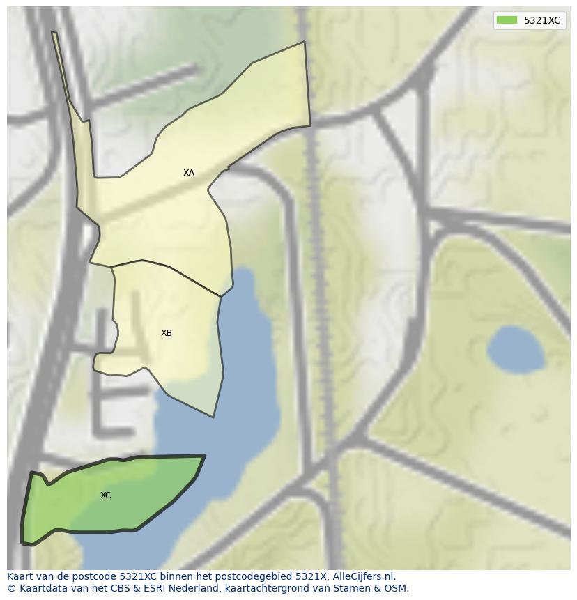 Afbeelding van het postcodegebied 5321 XC op de kaart.