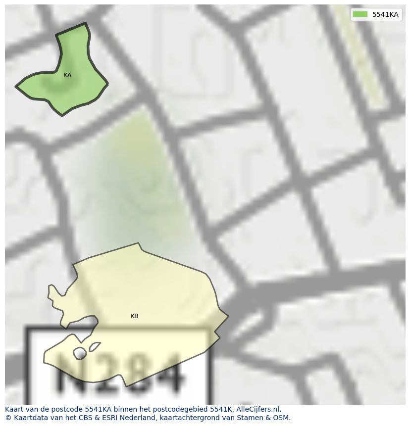 Afbeelding van het postcodegebied 5541 KA op de kaart.