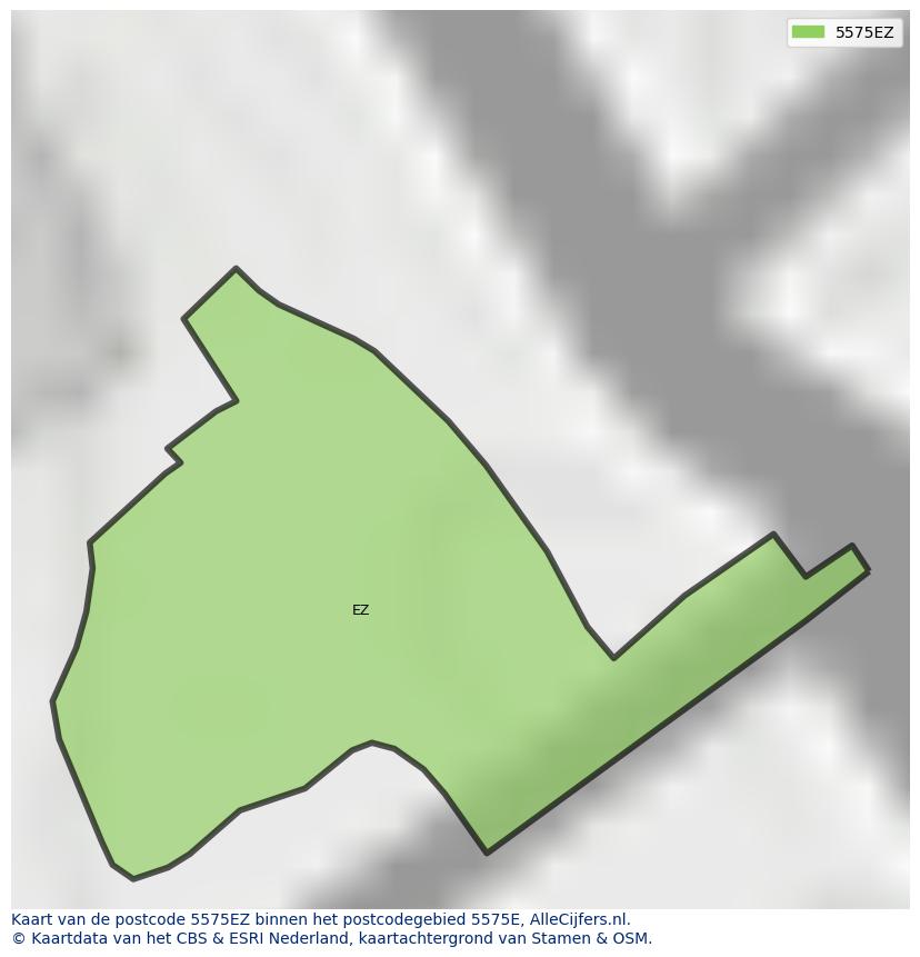 Afbeelding van het postcodegebied 5575 EZ op de kaart.