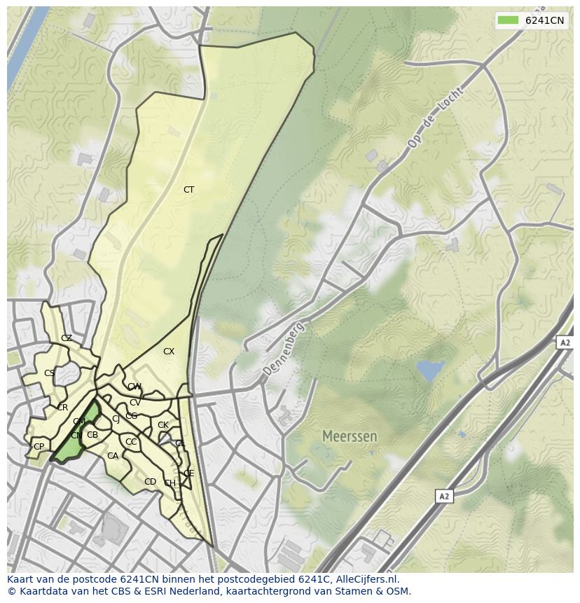 Afbeelding van het postcodegebied 6241 CN op de kaart.