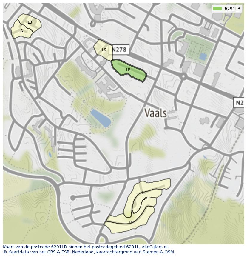 Afbeelding van het postcodegebied 6291 LR op de kaart.